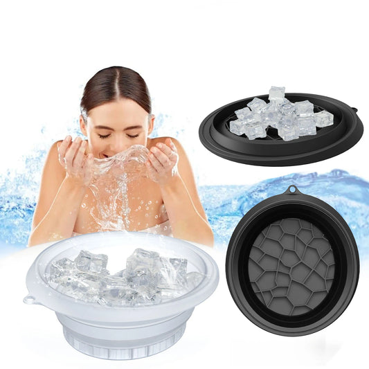 Face Ice Bath Bowl – Plunge & Folding Facial Ice Washbasin for Home & Travel | Skin-Cooling Beauty Tool